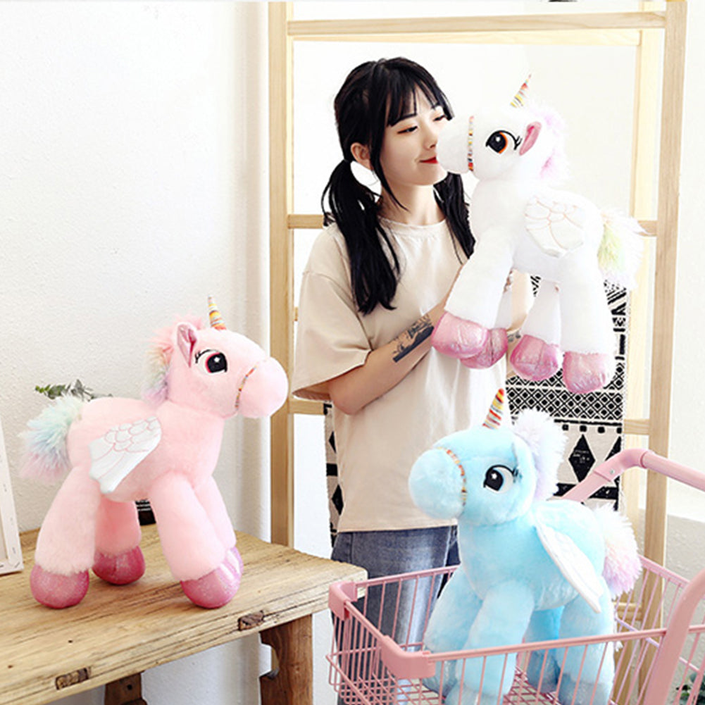 3 Colors 80/120cm Giant Unicorn Stuffed Toy Soft Plush Doll Animal Toys Catton Rainbow Horse For Children Girls Gifts Pillow-ebowsos