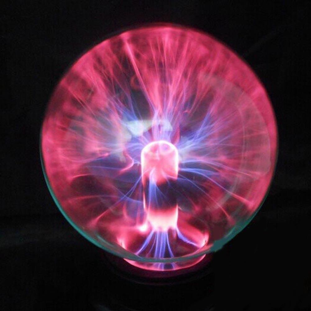 3" Magic USB Glass Plasma Ball Sphere Lightning Lamp Colorful Light Party Black Base USB Lighting Perfect Holiday Gift Toy-ebowsos