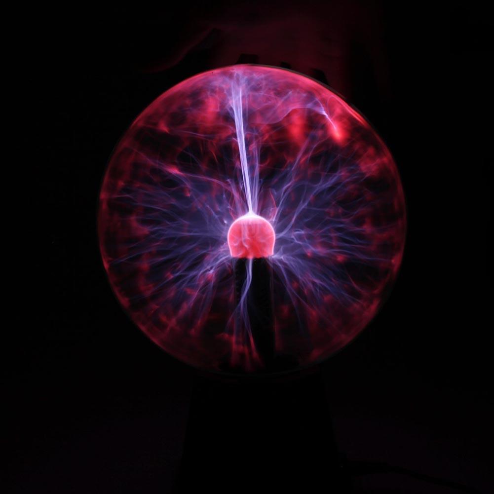 3" Magic USB Glass Plasma Ball Sphere Lightning Lamp Colorful Light Party Black Base USB Lighting Perfect Holiday Gift Toy-ebowsos