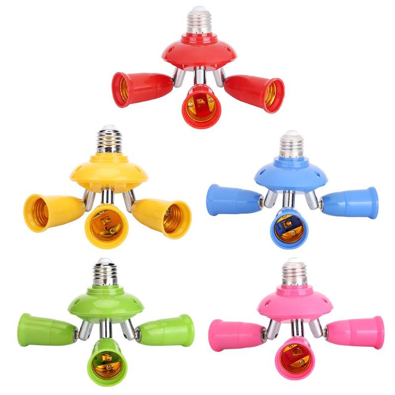 3 in 1 E27 to E27 Lamp Base Socket Splitter LED Light Bulb Adapter Holder - ebowsos