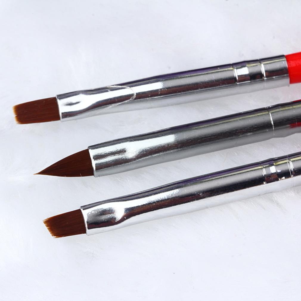 3 pcs/set Nail Art Design UV Gel Acrylic Brush Pen Drawing Painting Set Tool Nail Brushes - ebowsos