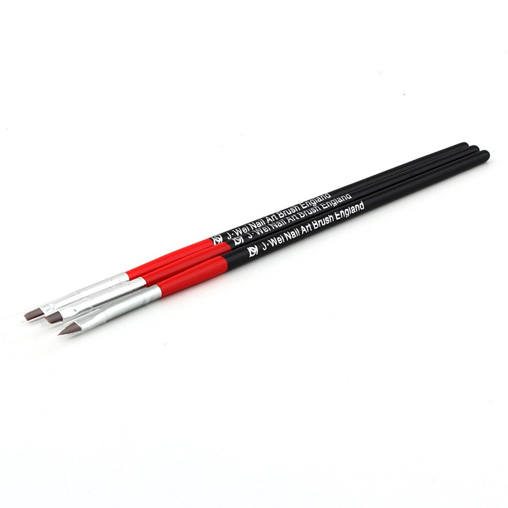 3 pcs/set Nail Art Design UV Gel Acrylic Brush Pen Drawing Painting Set Tool Nail Brushes - ebowsos