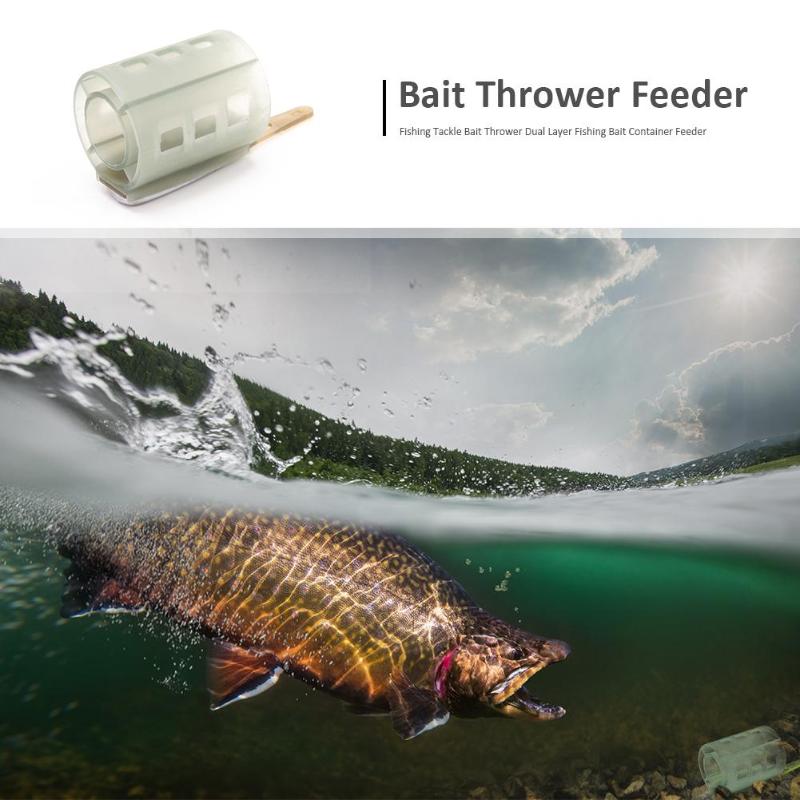 30/40/50/60/70/80g Fishing Tackle Bait Thrower Dual Layer Fishing Bait Container Feeder Cage-ebowsos