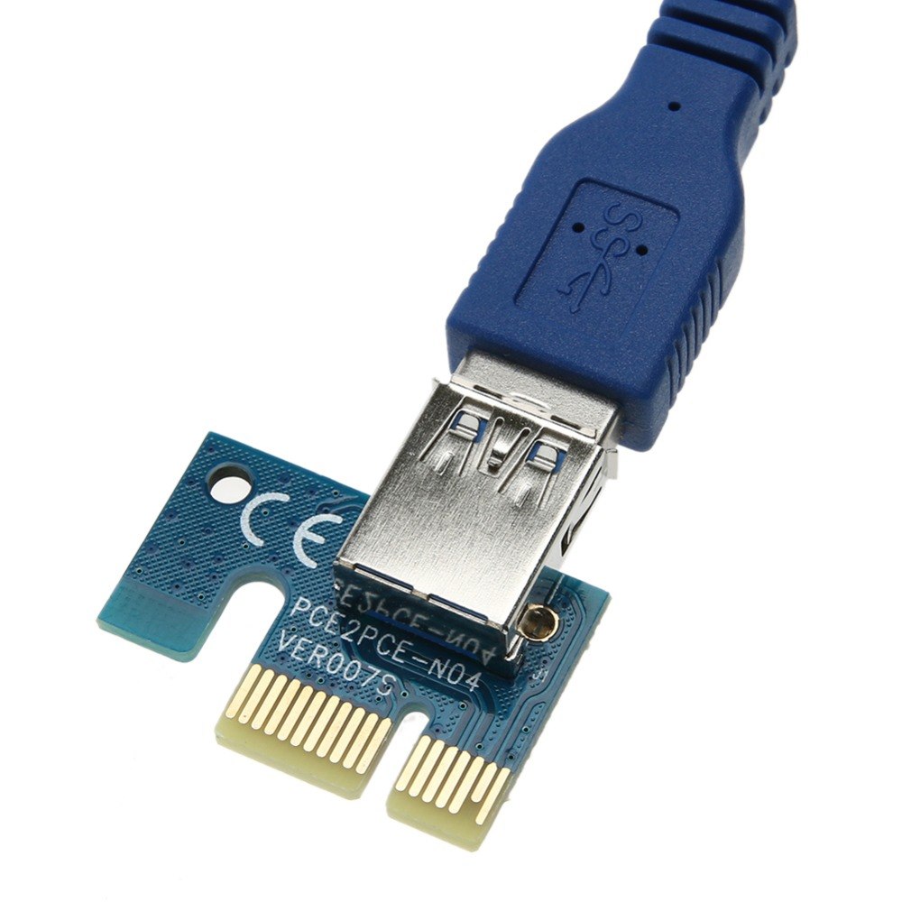 0.3/0.6M Riser Board PCIe PCI-E PCI Express Riser Card 1x to 16x USB 3.0 Data Cable SATA to 4Pin Power Cord for BTC Miner - ebowsos