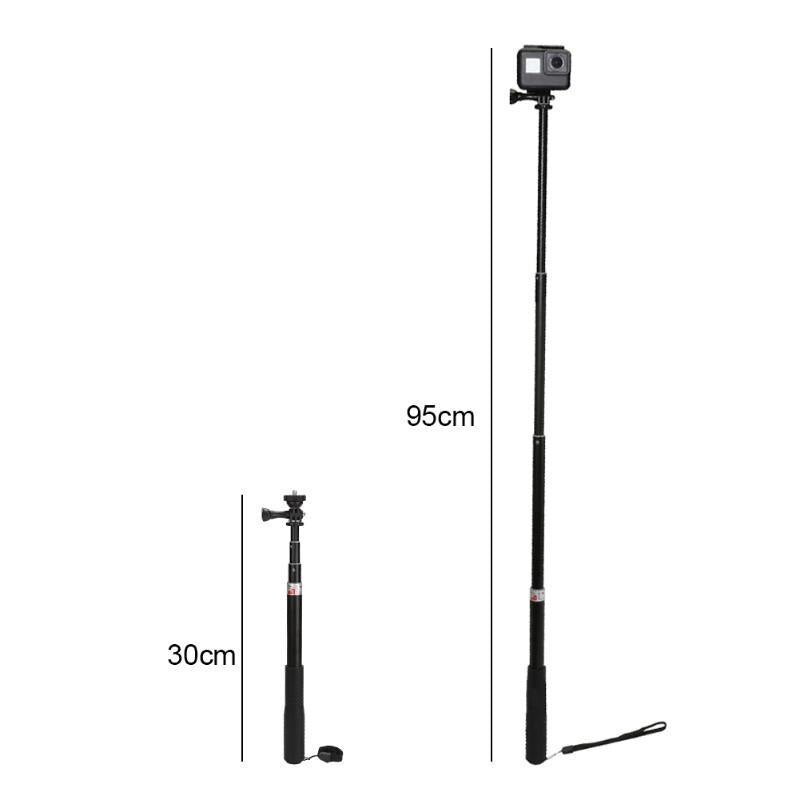 30-95cm Portable Waterproof Selfie Stick Telescopic Monopod Selfie Stick Accessory for GoPro xiaomi yi Sport Camera - ebowsos
