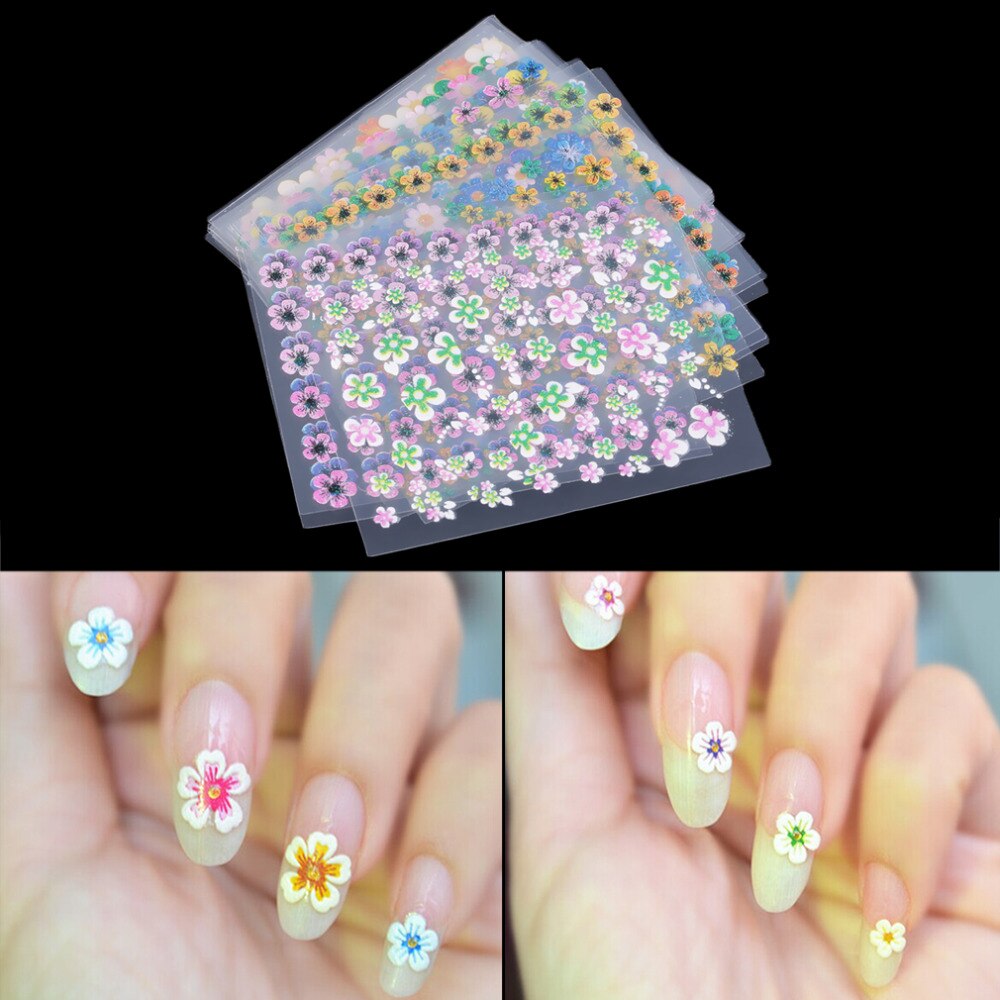 30 Sheet Flower Sticker Decal Nail Art Decoration Fashion Colorful Stickers - ebowsos