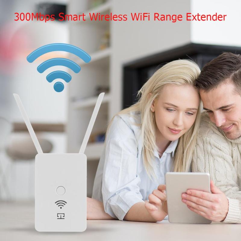 300Mbps Smart Wireless WiFi Range Extender Signal Booster High Gain Repeater with Dual External Antennas High Quality Extender - ebowsos
