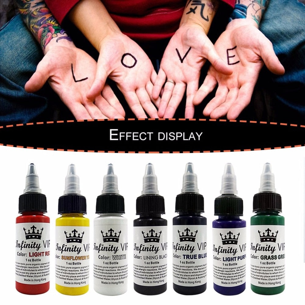 30ML/Bottle Professional Tattoo Pigment Inks Safe Half Permanent Tattoo Paints Supplies for Body Beauty Tattoo Art - ebowsos