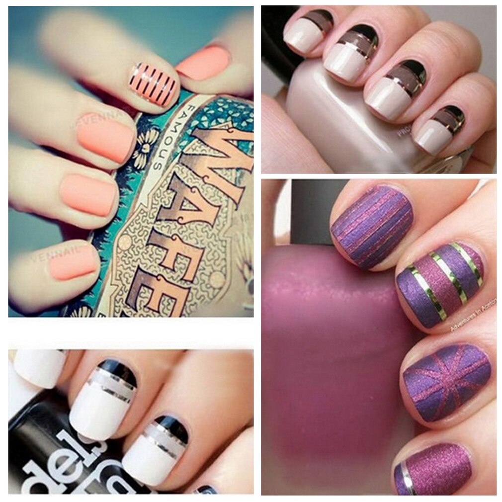 30Pcs Rolls 3D Striping Tape Line Sticker Tips DIY Nail Art Decoration Sticker Self-Adhesive Fingernail Decal Tools Nail Tips - ebowsos