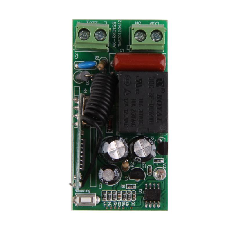 315MHz Wireless AC220V 1CH 2 Buttons Transmitter Receiver 2 Remote Control Switch Module Controllers RF Transceiver - ebowsos