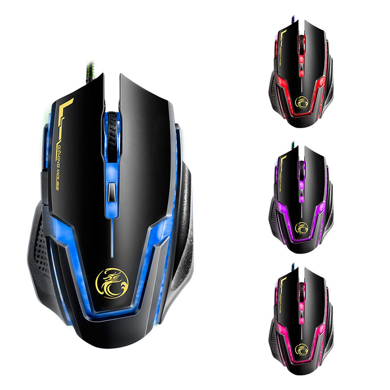 3200DPI Adjustable Professional Marco Function 4 Colors LED Light 6 Buttons USB Wired Pro Gaming Mouse Computer Mice for Gamer - ebowsos