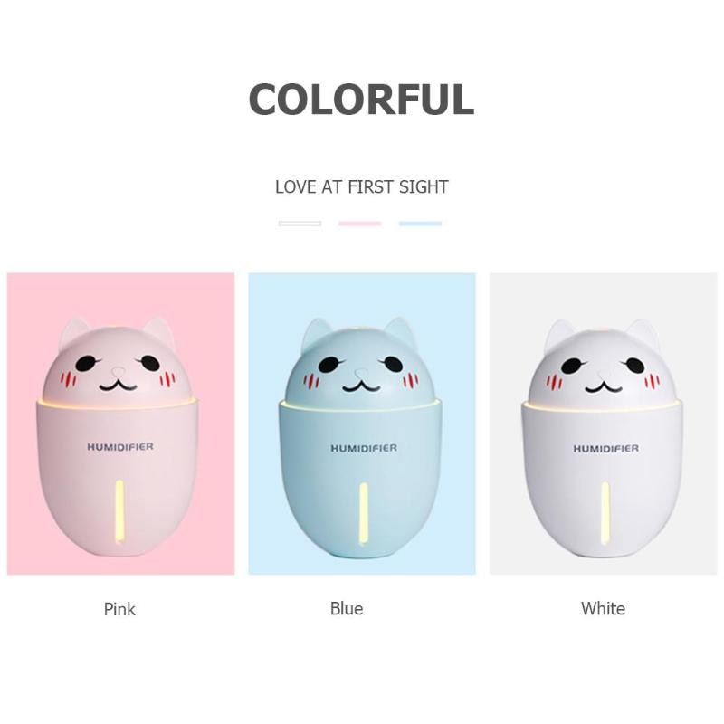 320ML Air Humidifier USB Humidifiers for Home Car Portable 3 In 1 Aroma Essential Oil Diffuser With LED Fan Night Light Hot Sale - ebowsos