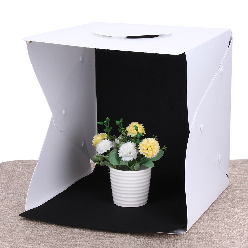 33x33x40cm Portable Photo Box Photography Backdrop Mini Photo Studio Box built-in Light for iPhone Samsang Digital DSLR Camera - ebowsos
