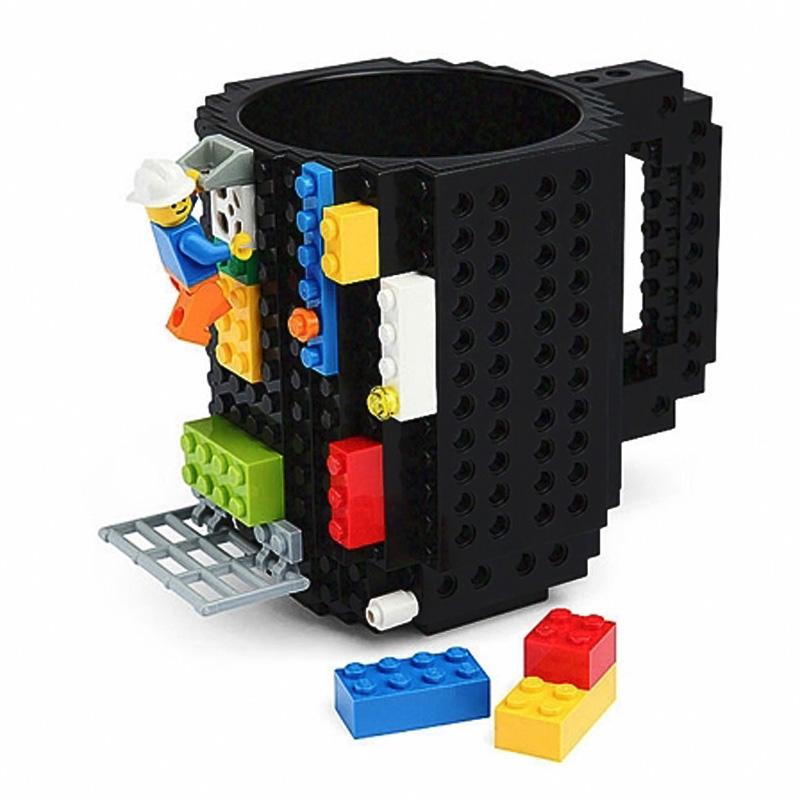 350ML Blocks Puzzle Mug Creative fit for lego Puzzle Mug Kids Christmas gift 6 Colors Novelty Cup Building Blocks Coffee Cup - ebowsos