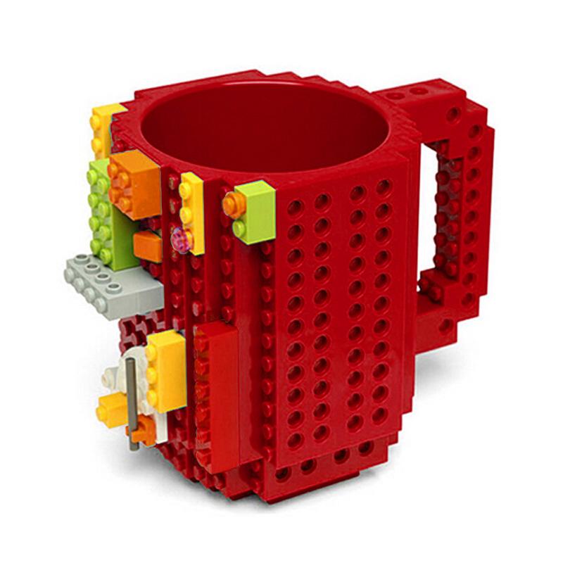 350ML Blocks Puzzle Mug Creative fit for lego Puzzle Mug Kids Christmas gift 6 Colors Novelty Cup Building Blocks Coffee Cup - ebowsos