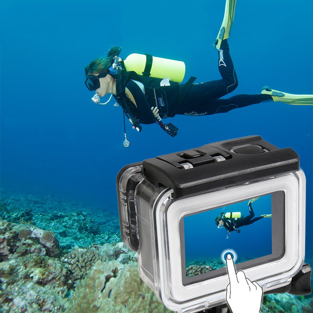 35m Diving Waterproof Touch Cover Case For Xiaomi Yi 4K 2 II Action Camera for Xiaomi Yi Protective Shell Camera Accessories - ebowsos