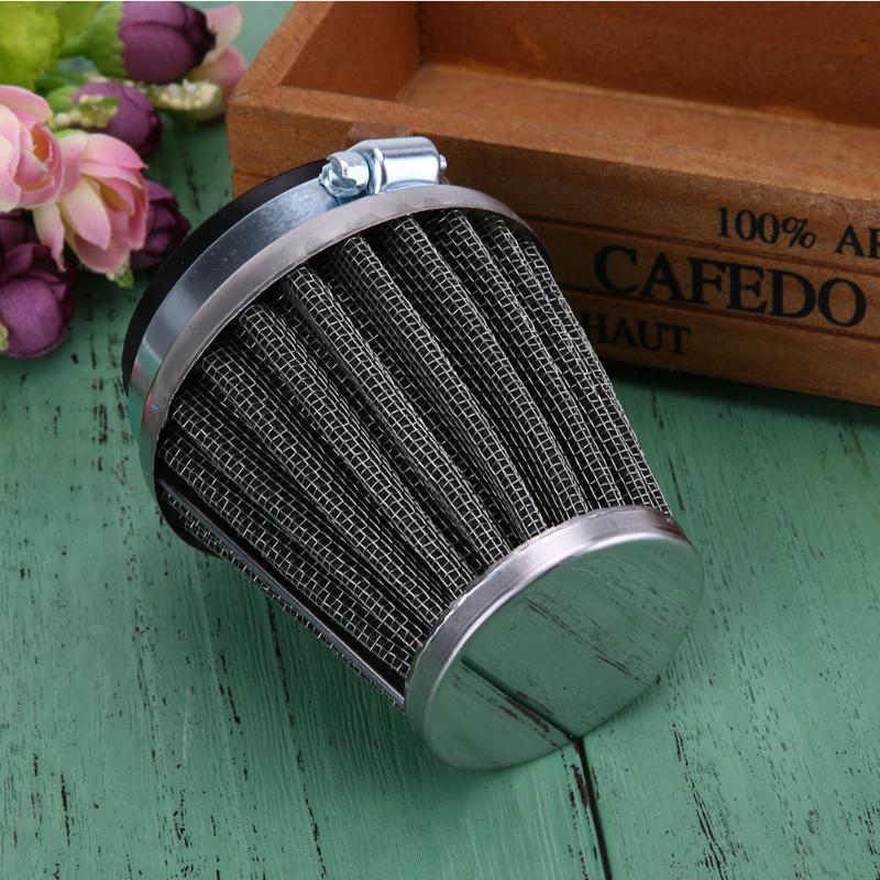 35mm 2 Layer Steel Net Filter Gauze Motorcycle Clamp-on Air Filter Cleaner - ebowsos