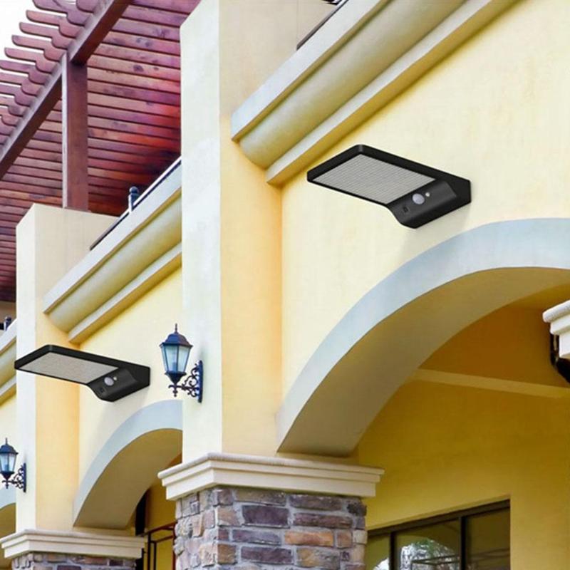 36/48 LED Solar Power Motion Sensor Wall Light Outdoor Environmental Protection Energy Conservation Waterproof Yard Street Lamp - ebowsos