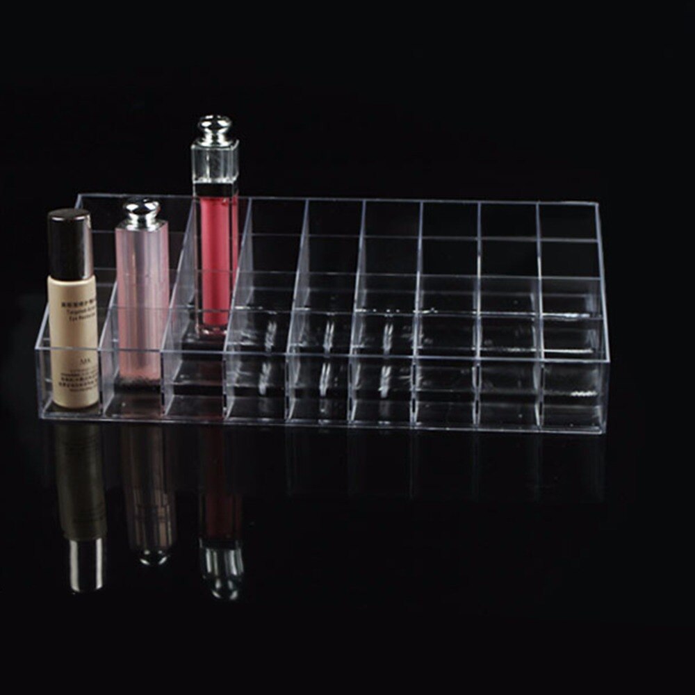 36 Grids Transparent Multifunctional Home Bedroom Lipstick Stand Case Kit Organizer Holder Plastic Box Cosmetic Makeup Tools - ebowsos