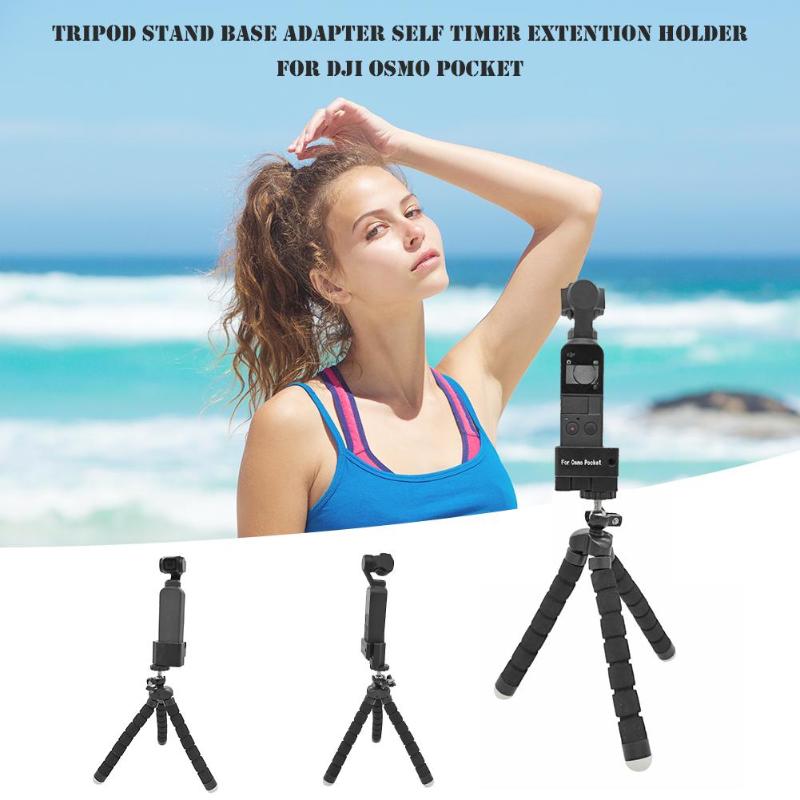 360 Degree Rotation Mini Tripod Stand Base Mount Adapter Self Timer Extention Fixed Holder for DJI Osmo Pocket High Quality - ebowsos