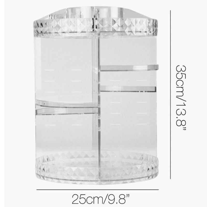360 Rotary Acrylic Clear Organizer Creative and Unique Admission Projects Delicate Makeup Display Holder Jewelry Storage Box - ebowsos