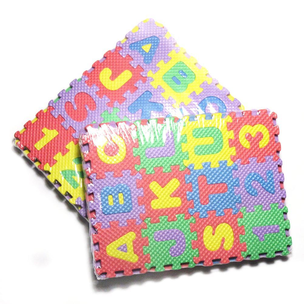 36Pcs/Set Unisex Mini Children Puzzles Kid Toys Educational 3D Puzzle Alphabet A-Z Letters Numeral Soft Foam Mat Rompecabezas-ebowsos