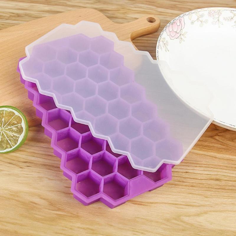 37 Grids Ice Tray Food Grade Silica Gel with FDA Certification Ice Cube Mold Ice Cream Form Jelly Pudding Maker Fridge Treats - ebowsos