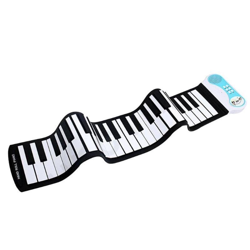 37 Keys Roll Up Piano Flexible Portable Silicone Electronic Soft without Battery Rolled Keyboard Musical Instrument-ebowsos