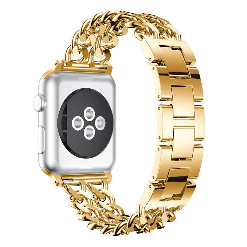 38/42mm Alloy Watch Strap Watchband Replacement Band Double Folding Clasp Link Bracelet for Apple Watch High Quality Watch Band - ebowsos