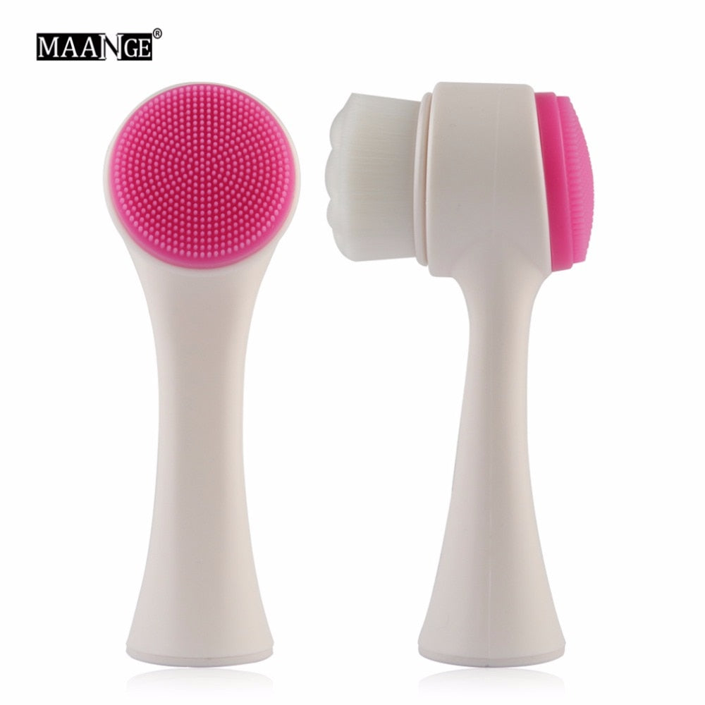 3D Double Side Multifunctional Exfoliator Facial Cleaning Brush Skin Cleaner Face Washing Machine Beauty Makeup Brush Tool Kits - ebowsos