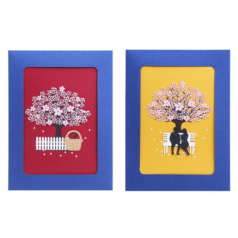 3D Pop Up Cards Romantic Cherry Blossoms Valentine's Day Greeting Card Postcard Birthday Gift Wedding Invitations Greeting Card - ebowsos
