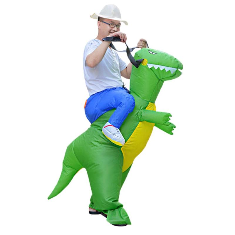 3D Stand Riding Inflatable Dinosaur Costume Halloween Dress Cosplay Suit - ebowsos