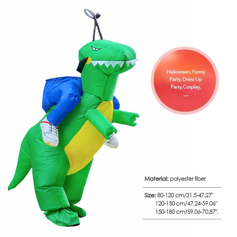 3D Stand Riding Inflatable Dinosaur Costume Halloween Dress Cosplay Suit - ebowsos