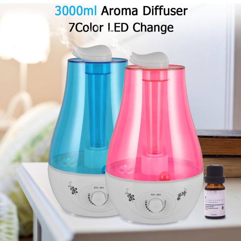 3L 2-way Ultrasonic Air Humidifier Mini Aroma Humidifier Air Purifier with LED Lamp Humidifier for Portable Diffuser Hot - ebowsos