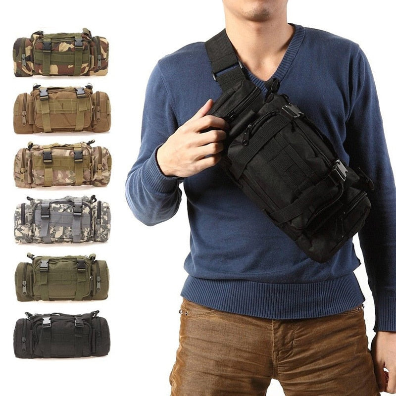 3L 6L Outdoor Men Waterproof Waist Bag Oxford Climbing Bags Outdoor Military Tactical Camping Hiking Pouch Bag mochila military-ebowsos