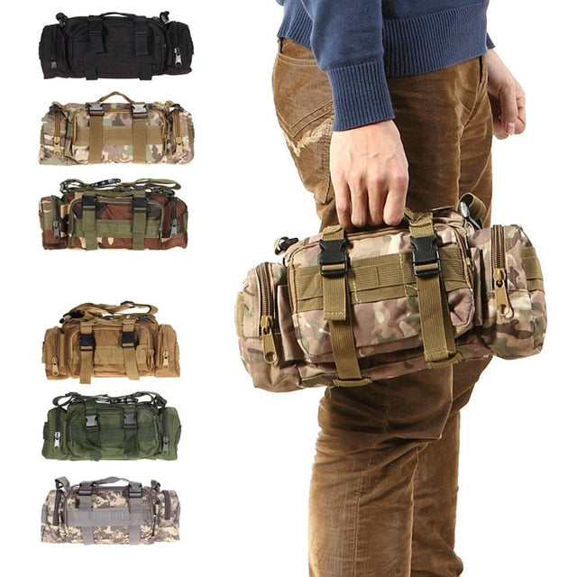 3L 6L Outdoor Men Waterproof Waist Bag Oxford Climbing Bags Outdoor Military Tactical Camping Hiking Pouch Bag mochila military-ebowsos