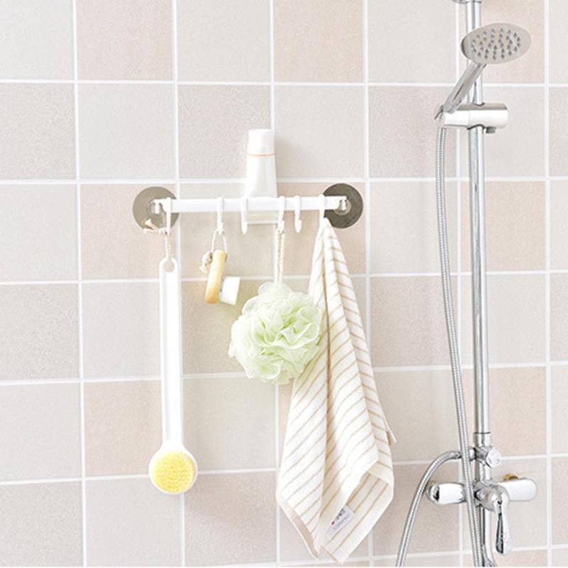 3M Kitchen Cabinet Wall Cabinet Hook Bathroom Storage Strong Sticky 6 Hooks Up Wall Rails Towel Shelf Rack Free shipping - ebowsos