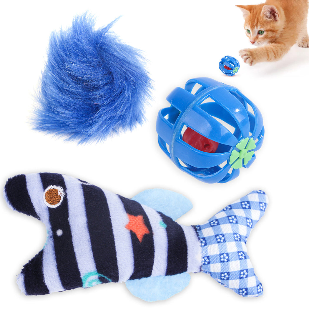 3PCS Creative Catnip Bell Small Fish Cat Toy Creative Interactive Catnip Toy Pet Play Toys For Cat Training Pet Supplies Good-ebowsos