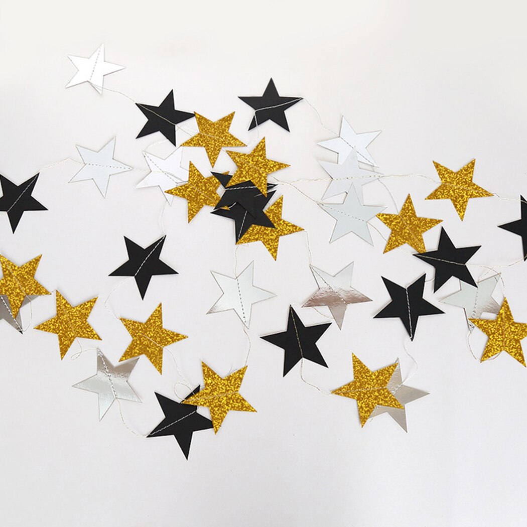 3PCS Creative Colorful Flag Hanging Ornament Party Garland Cute Star Decorative Hanging Garland For Birthday Wedding Party-ebowsos