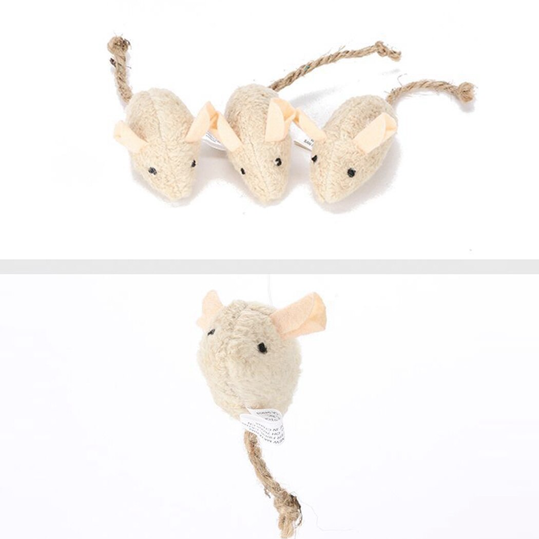 3PCS Funny Cat Toys Artificial Plush Mouse Catnip Toy Cat Teething Toy For Kittens Pet Supplies Cat Favors Dropshipping-ebowsos