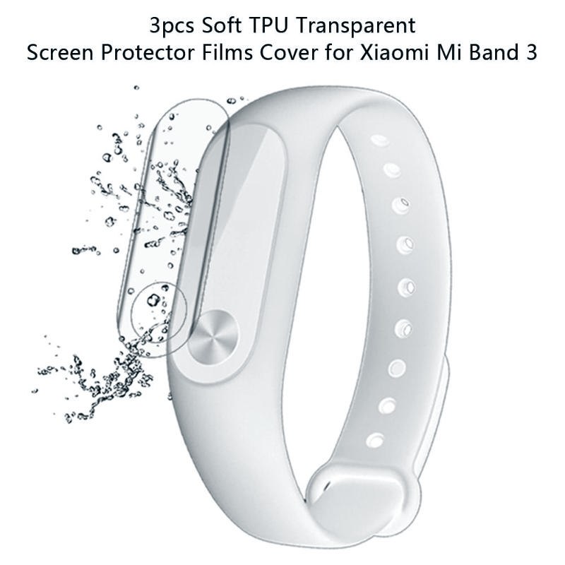 3Pcs Protector Films for Xiaomi TPU Transparent Bracelet Full Cover Screen Protector Films for Xiaomi Mi Band 3 Smart Wristband - ebowsos