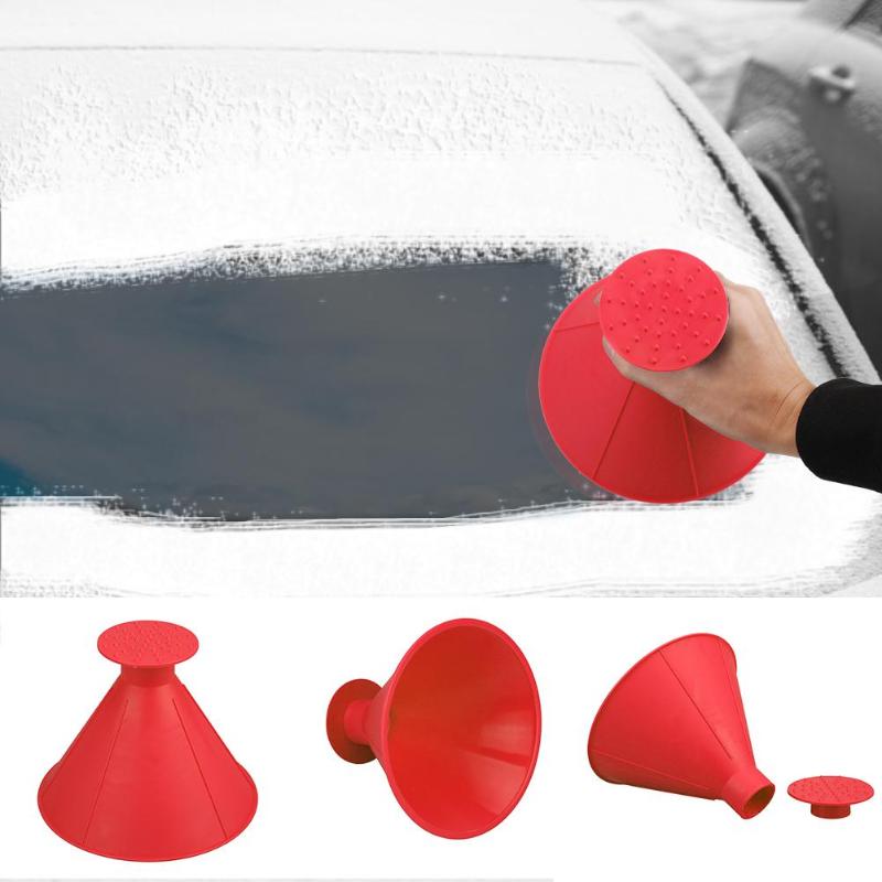 3Pcs/set Auto Car Magic Window Windshield Car Ice Scraper Shaped Funnel Snow Remover Deicer Cone Deicing Tool Scraping Promotion - ebowsos