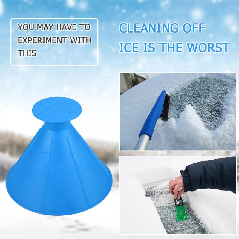 3Pcs/set Auto Car Magic Window Windshield Car Ice Scraper Shaped Funnel Snow Remover Deicer Cone Deicing Tool Scraping Promotion - ebowsos