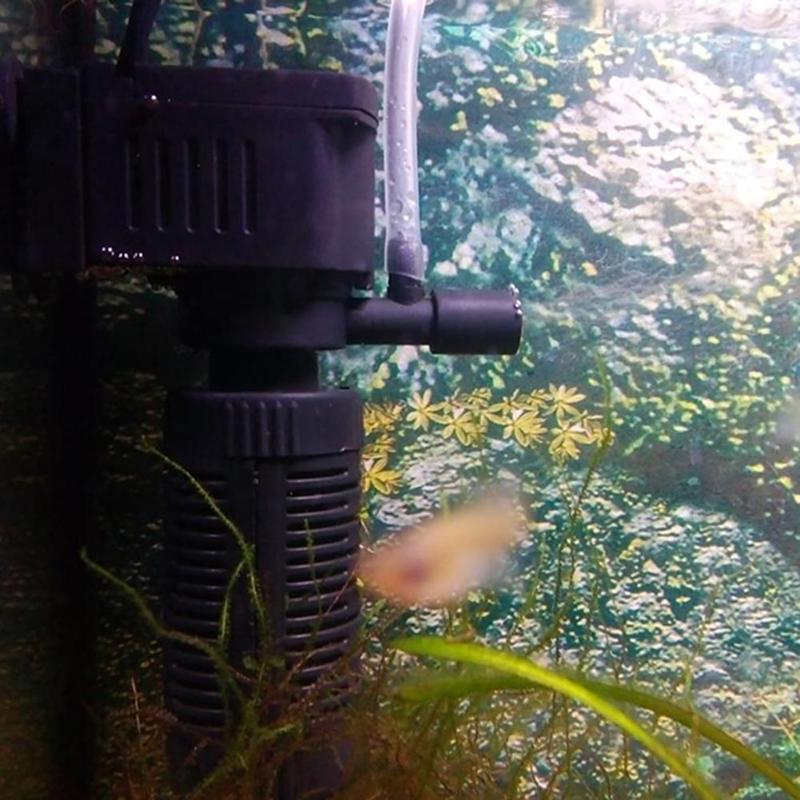 3W 3 in 1 Mini Fish Tank Filter Aquarium Oxygen Submersible Water Purifier Multi-function Aquarium Purifier 220V EU Plug - ebowsos