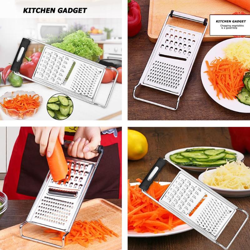3in1 Hot Sale Vegetable Cutter Anti-skid Handle Stainless Steel Slicer Potato Peeler Carrot Grater Tool 3in1 Kitchen Accessory - ebowsos