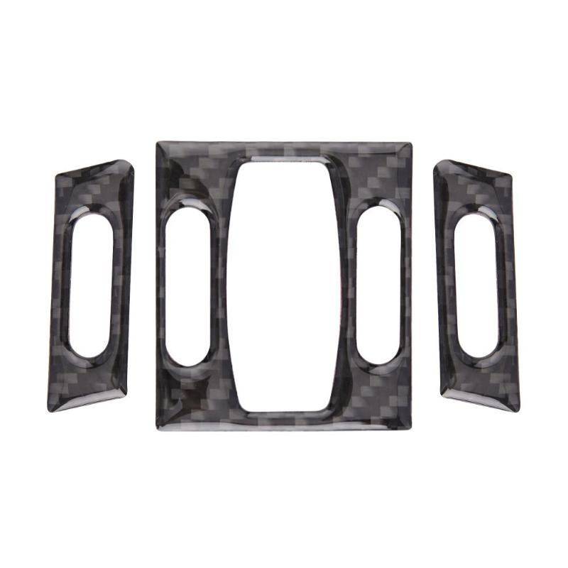 3pcs Car Interior Accessories Carbon Fiber Front Air Conditioner A/C Outlet Vent Car Sticker Trim for BMW E60 5 Series 2004-2010 - ebowsos