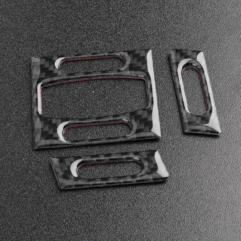 3pcs Car Interior Accessories Carbon Fiber Front Air Conditioner A/C Outlet Vent Car Sticker Trim for BMW E60 5 Series 2004-2010 - ebowsos