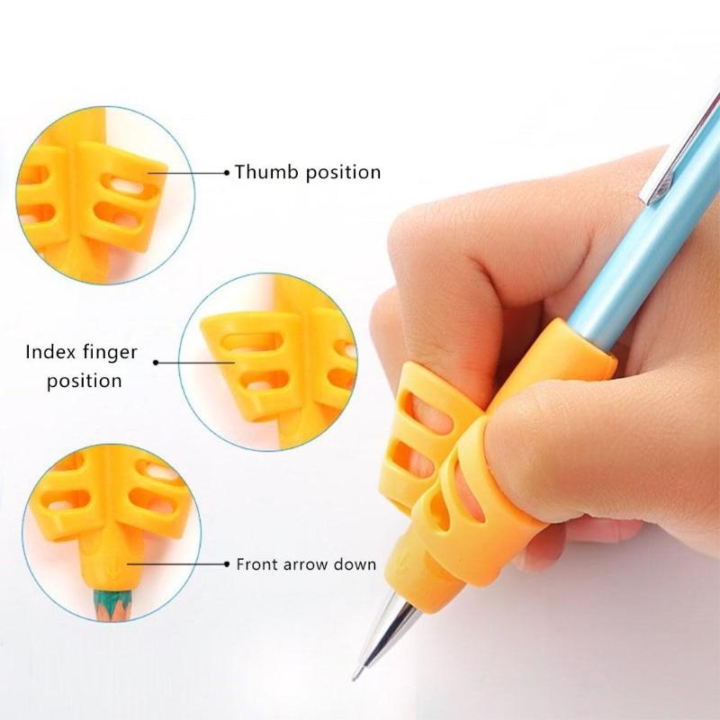 3pcs Kids Writing Pencil Holder Learning Pen Aid Grip Posture Correction Solving the Wrong Posture of Grasping Pen - ebowsos