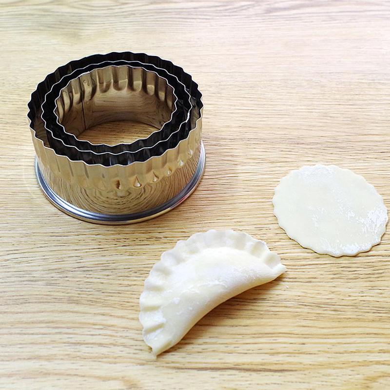 3pcs Stainless Steel Dumpling Mold Dough Press Cutter Pastry Maker Tool - ebowsos