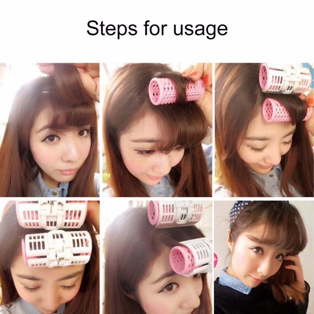3pcs/lot Hair Curler Spring Clip Grip Rollers DIY Hairstyle Home Use Salon Magic Bangs Hair Curler Roll Beauty Hair Styling Tool - ebowsos